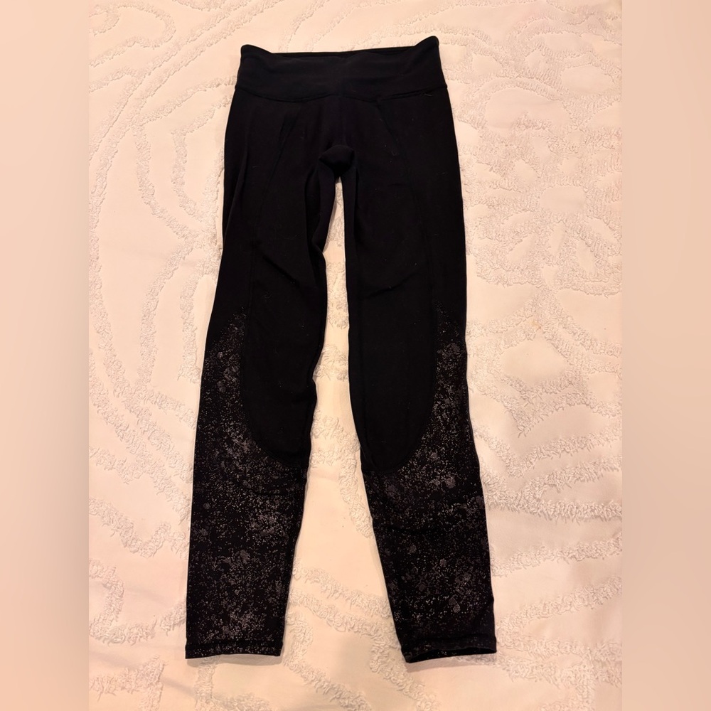Athleta Black High-Rise Leggings with Subtle Logo